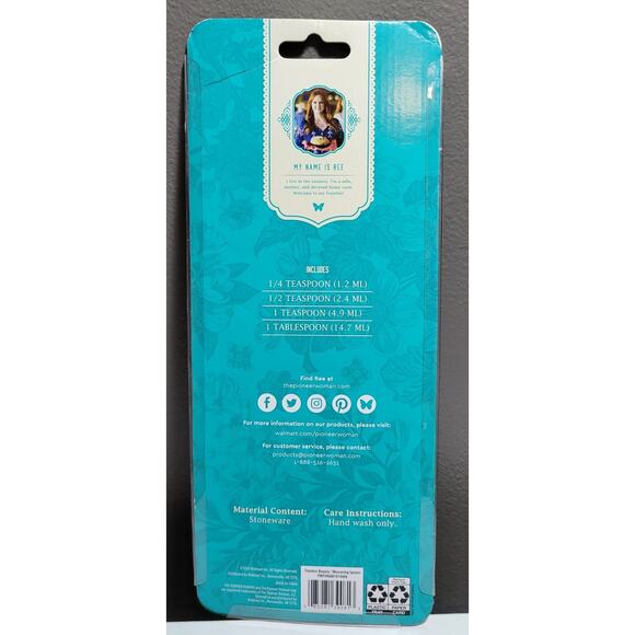 Pioneer Woman Stoneware Timeless Beauty Measuring Spoons Pack of 4 - Picture 3 of 5